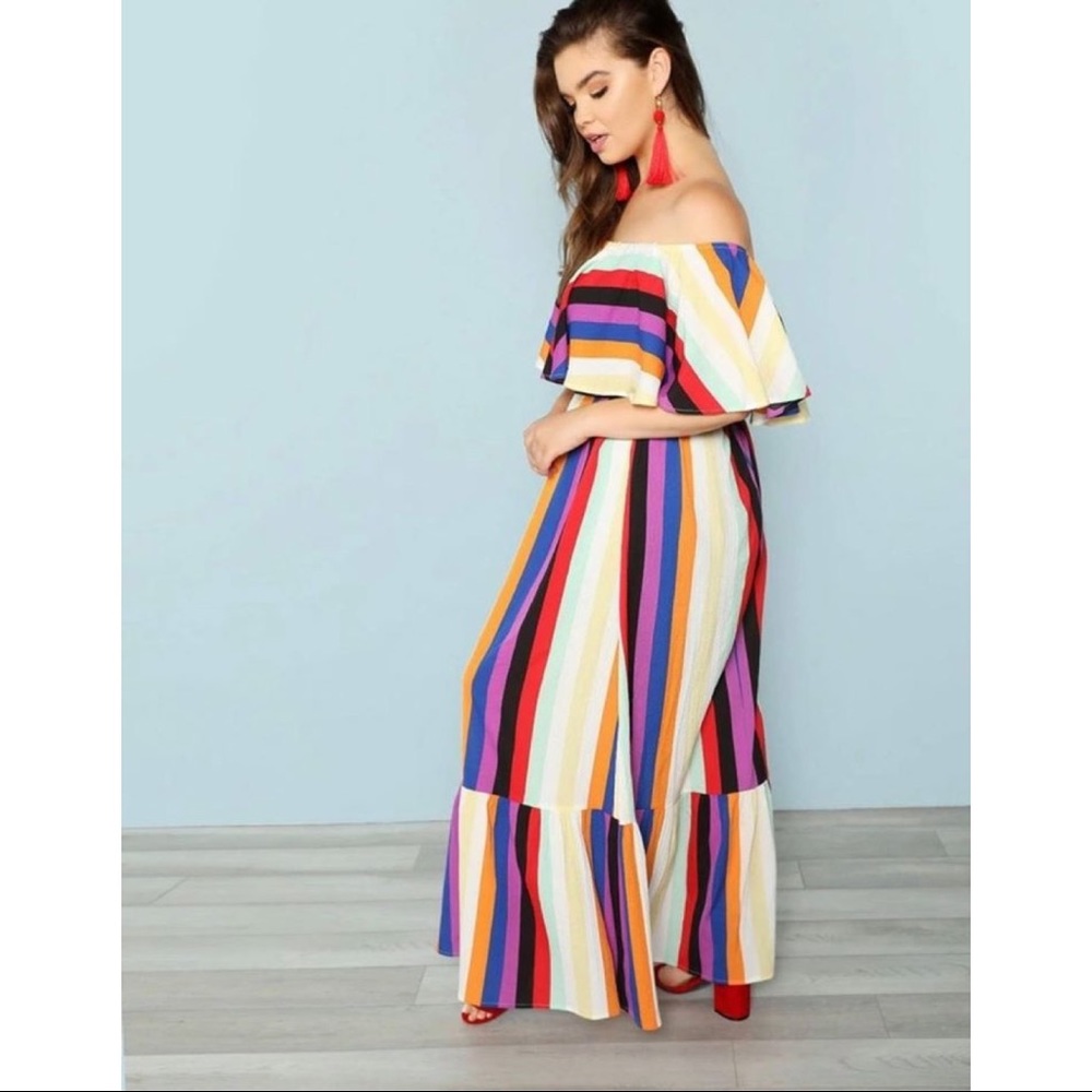 Multicolored Striped Maxi Dress